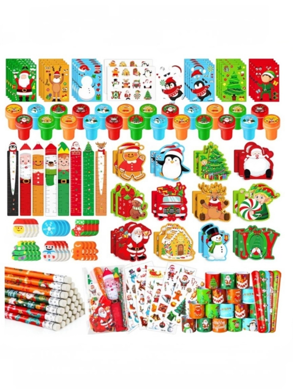 Christmas Classroom Party Favor Pack - Assorted Holiday Colors. 192 Pieces. NEW.